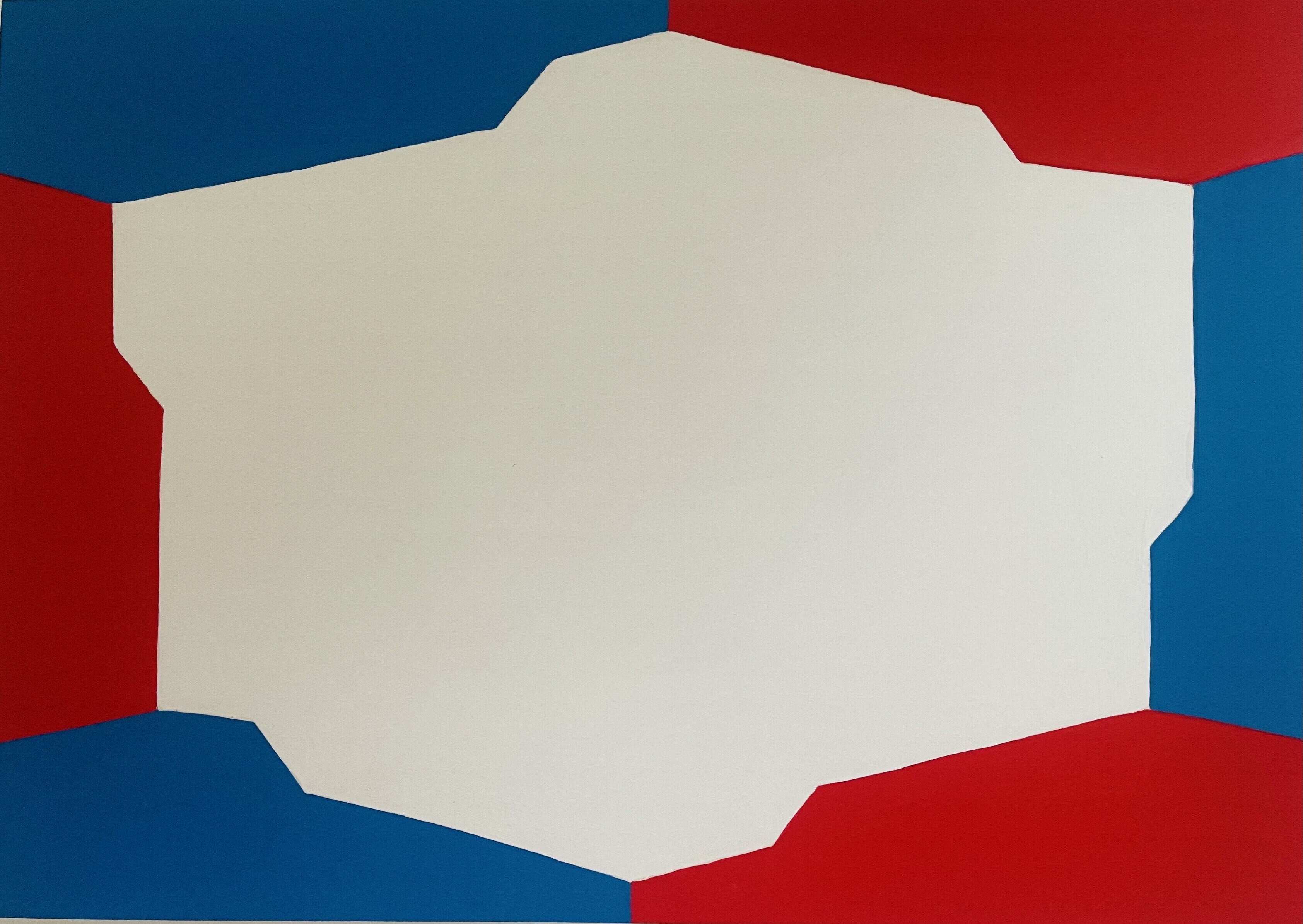 François Ristori, Untitled, 1980, a red, blue and white painting