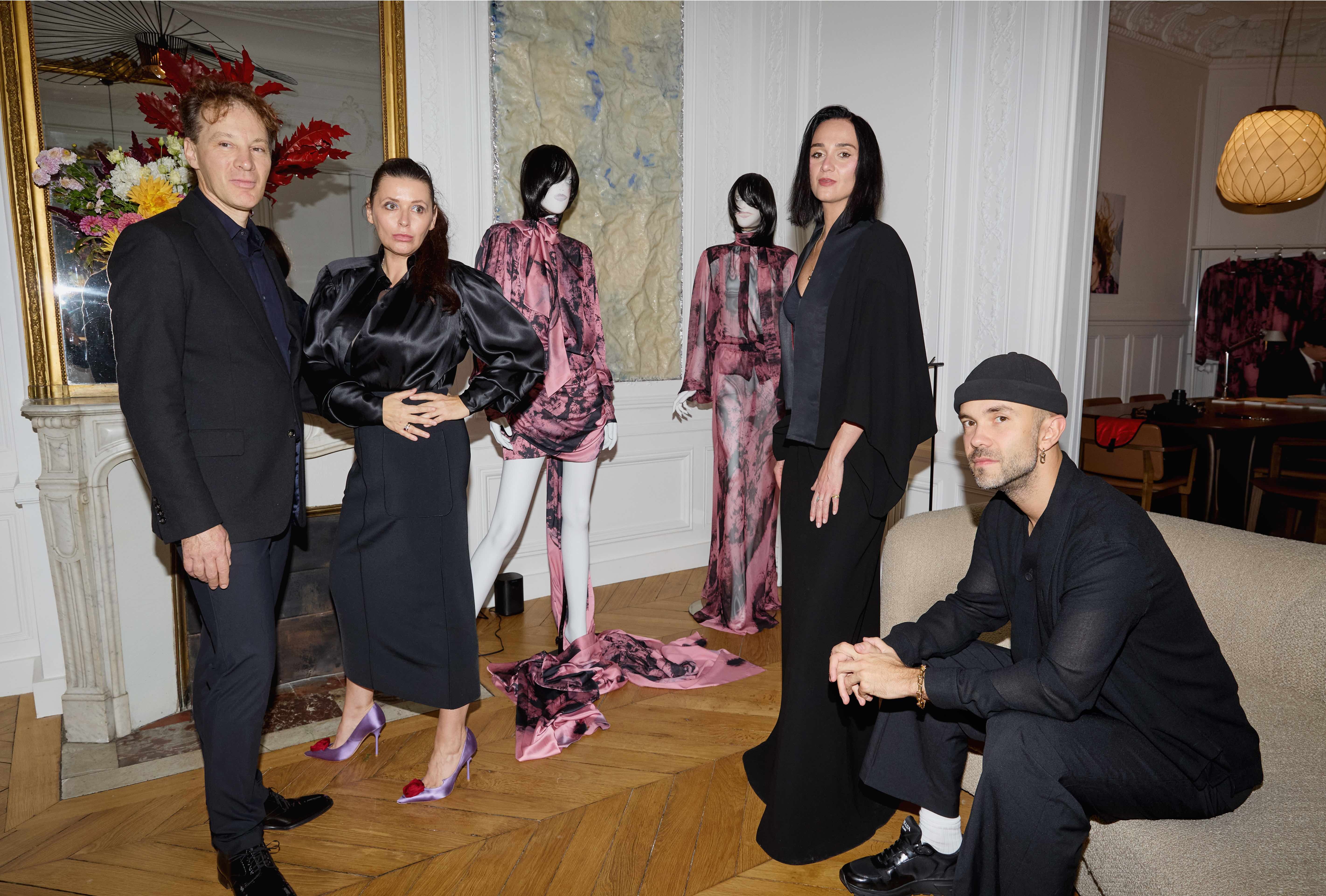 Arnaud Lutellier, Angelika Markul, Joanna Hawrot and Paweł Pachciarek at the opening of Visible Futures, photo Zuza Krajewska