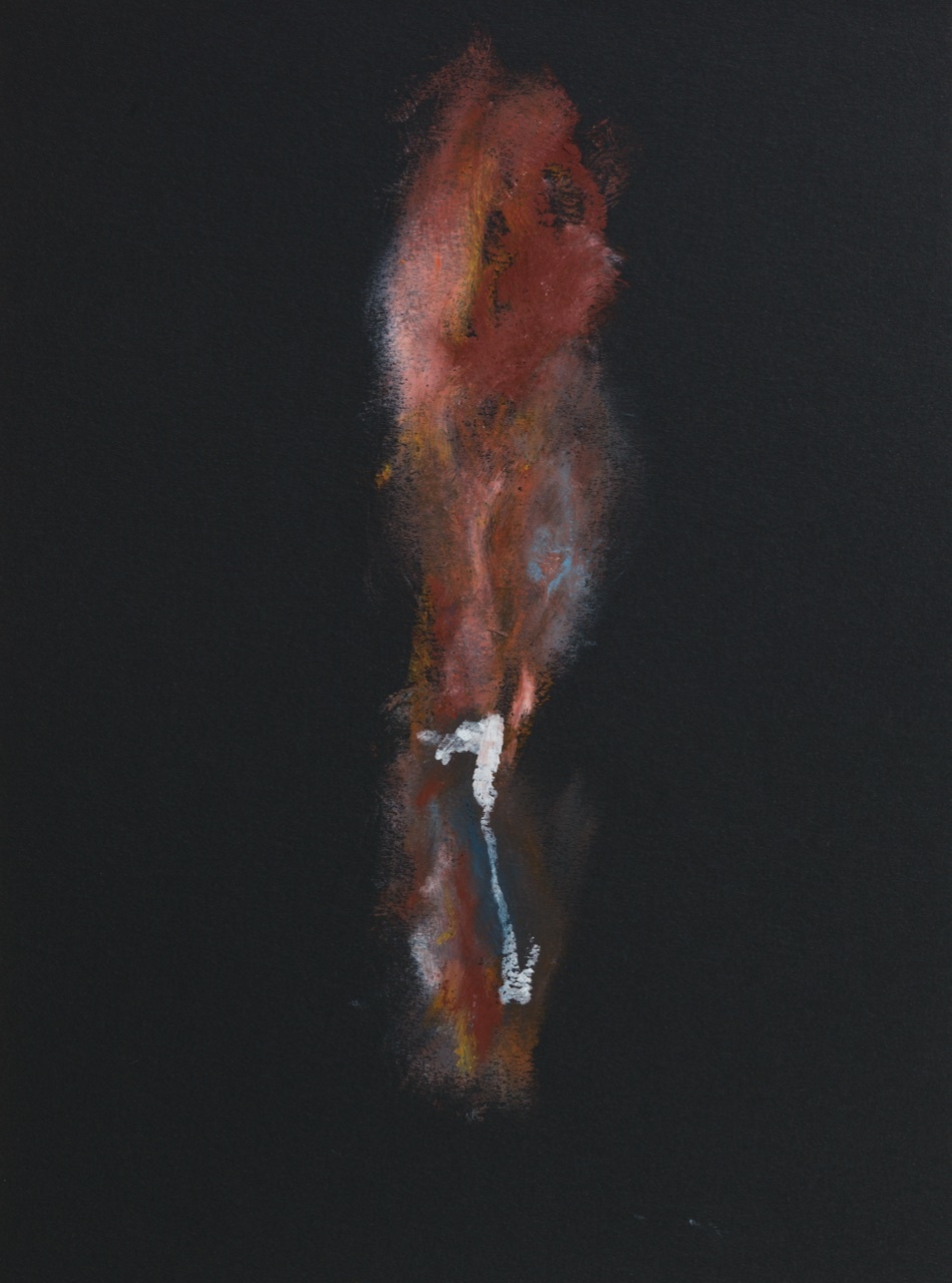 Thierry Delaroyère, Nocturnes, 2025, oil pastel on paper