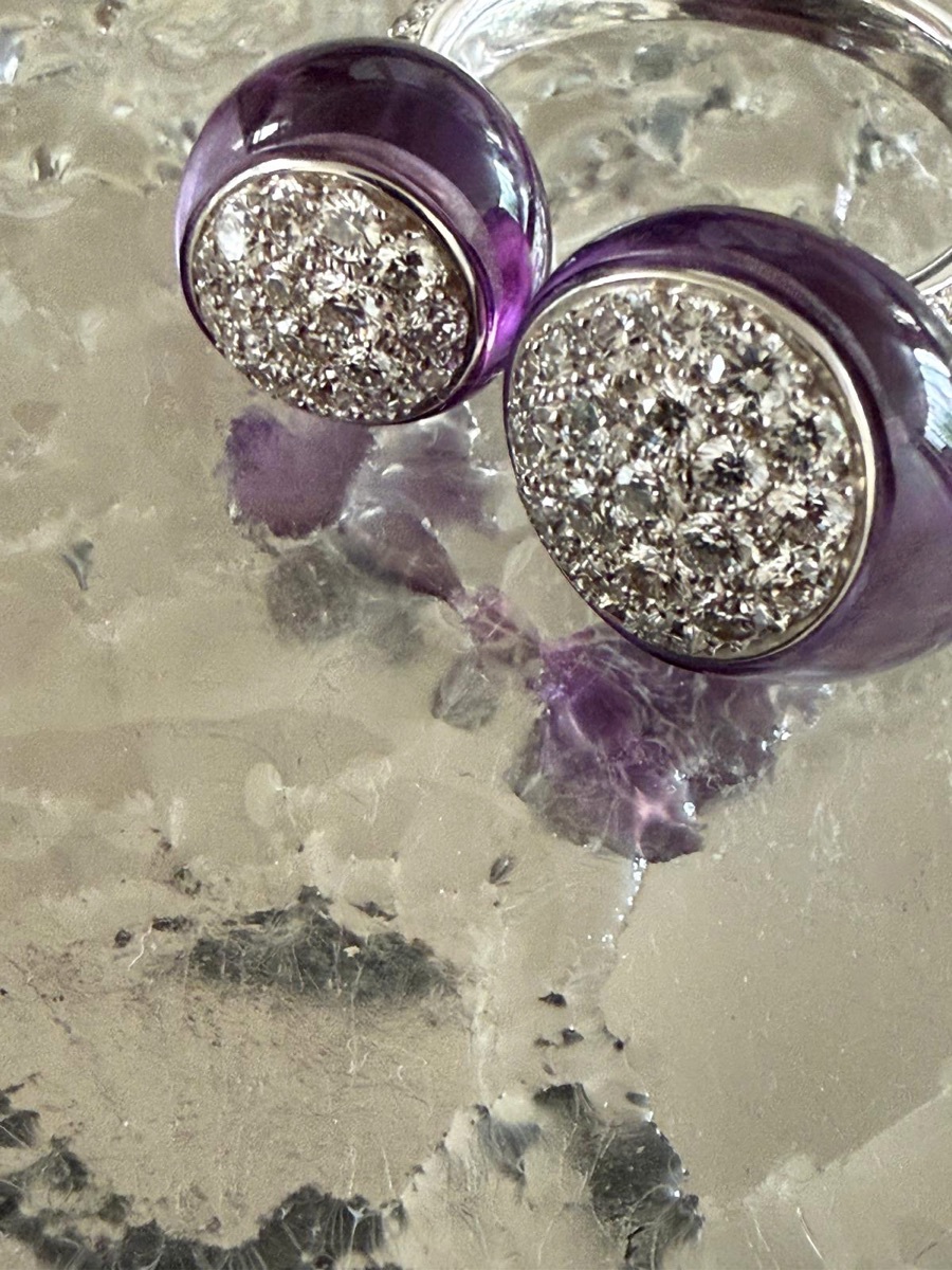 Joalie amethyst and diamond earrings